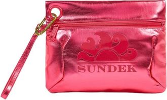 Sundek Gelamineerde Pochette Clutch met Logo - unisex - Clutches - Roze - ONE Size - Tassen