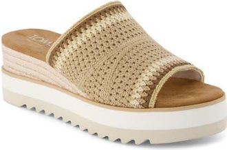 Toms Dianam Platform Slide Sandal in Dark Beige at Nordstrom, Size 6.5