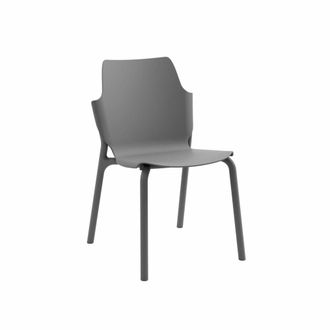 Mobili Rebecca Set de 2 Silla de jard&iacute;n en polipropileno gris antracita 83x56x47
