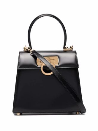 Ferragamo Black Iconic Small Satchel