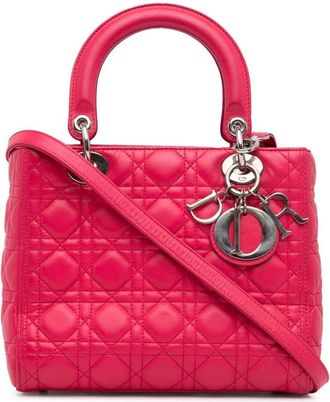 Dior 2014 Medium Lambskin Cannage Lady Dior satchel - women - Lambskin - One Size - Pink