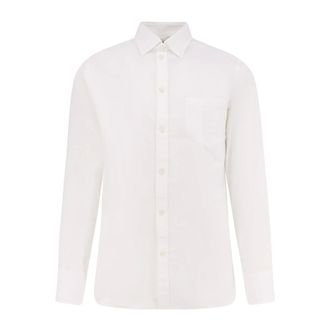 Golden Goose Formal Shirts, male, White, M, Classic White Shirt with Metal Stars