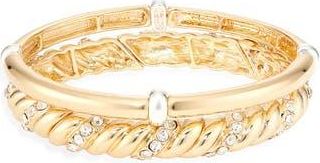 Nordstrom Rack Set of 2 Rope Texture Bracelets in Clear- Gold- Silver at Nordstrom Rack