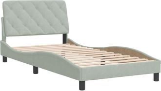 vidaXL Estructura De Cama Sin Colch&oacute;n Terciopelo Gris Claro 100x200 Cm Vidaxl
