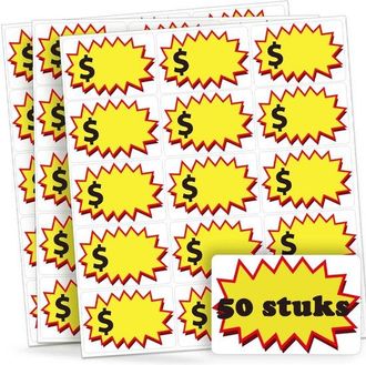 OEM Etiquetas Autoadhesivas Para Precios, 50 Hojas, 15 Etiquetas Por Hoja, Etiquetas Adhesivas, Pegatinas De Descuento, 5 &times; 7,6 Cm, Color Amarillo