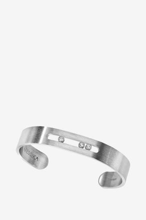 Messika Armreif aus Titan und Diamanten Bangle Move Titanium Naturel