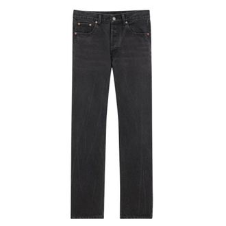 Saint Laurent Black Denim Loose-Fit Jeans, Waist Size 31