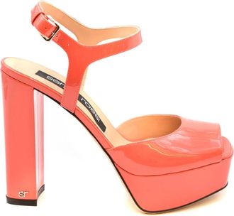 Sergio Rossi Verhoog je stijl met leren sandalen - Dames - Sandalen met hakken - Rood - 36 EU - Leer - Schoenen
