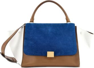 Celine Tricolor Trapeze Bag Suede Medium satchel - Blauw