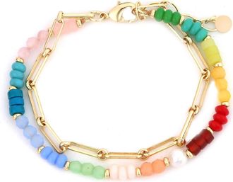 Panacea Multi-Row Beaded & Chain Bracelet at Nordstrom