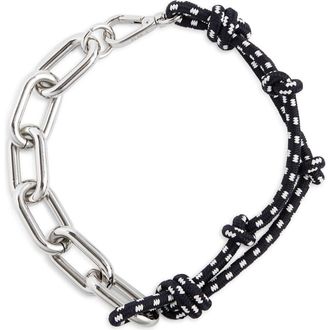 Plan C Rope & Chain Necklace in Blue White at Nordstrom