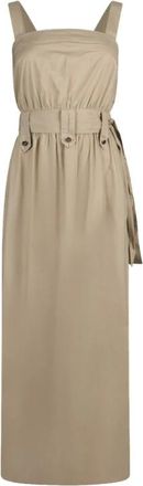 Liu Jo Long Poplin Dress - female - Liu Jo - Maxi Dresses - Beige - XL - Dresses