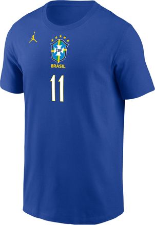 Nike Mens Raphinha Brazil Jordan Soccer T-Shirt in Blue | M11332P378FNRA-RYL