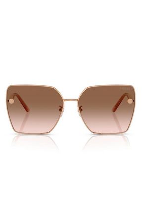 Versace 63mm Oversize Gradient Square Sunglasses in Rose Gold at Nordstrom