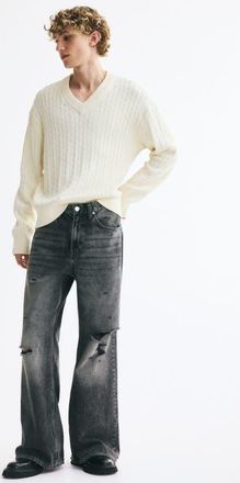 H&M Loose Bootcut Jeans in Dark Denim Gray at Nordstrom, Size 28 X 32