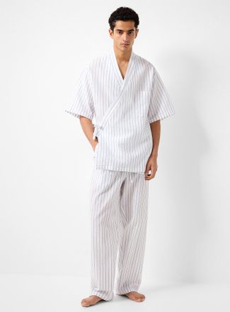 Rue De Tokyo Mens Paxton striped seersucker pyjama pant