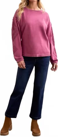 Tribal Special Wash Drop Shoulder Sweatshirt In Roseberry