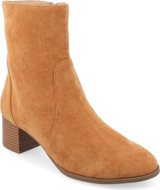 Journee Collection Hayven Block Heel Bootie in Cognac at Nordstrom Rack, Size 5.5