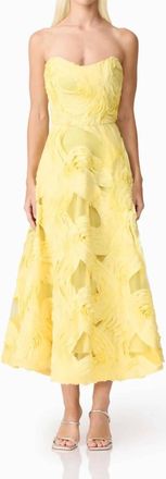 Elliatt Asher Midi Dress In Yellow