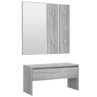 vidaXL Vidaxl - Set De Muebles De Recibidor Madera Contrachapada Gris Sonoma