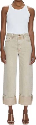 Pistola Denim Ryder High Rise Cuffed Straight Pants In Oat