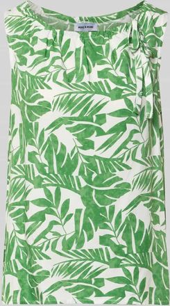 More & More More & More Blusenshirt mit Binde-Detail und Rundhalsausschnitt in Gruen, Gr&ouml;&szlig;e 34