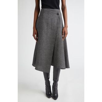 Michael Kors Draped Wool Wrap Skirt in Black/White at Nordstrom, Size 6