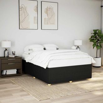 vidaXL Giroletto Senza Materasso Nero 140x190 Cm In Tessuto - Vidaxl