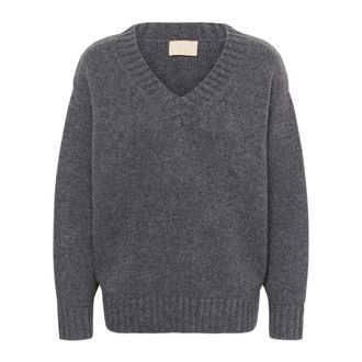 Soaked In Luxury SLBean V-Neck Pullover - Dames - Truien - Grijs - Maat: XL