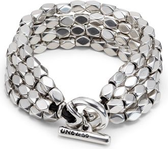UNOde50 Diamond Shape Silver Strand Bracelet
