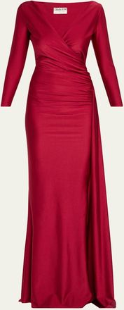 La Petite Robe Di Chiara Boni Koly Draped Surplice Jersey Gown