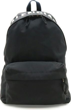 Balenciaga Black Navy White Nylon Canvas Backpack (Pre-Owned)