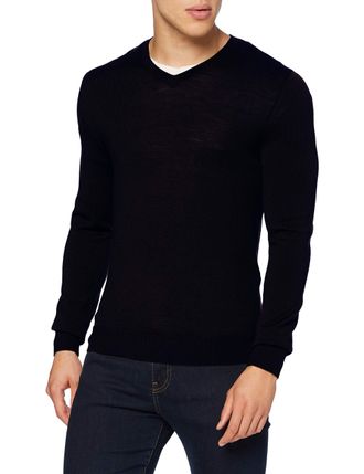 Celio Mens SEMERIV Pullover Sweater, Navy Blue, Large