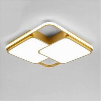 Trade Shop Trade Shop - Copy Of Plafoniera Led 32 W Rettangolare Oro Design Moderno Lampadario A Soffitto 50224
