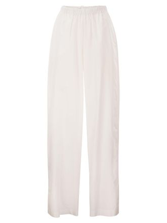 Fabiana Filippi top van katoenpopeline met details van eco-messing