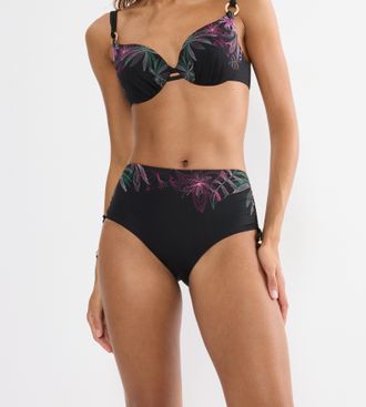 Triumph Bikini-Hose TRIUMPH Summer Tropics Maxi, Damen, Gr. 36, N-Gr, schwarz combination, Microfaser, Obermaterial: 55% Polyamid, 45% Elasthan, Badehosen Bik
