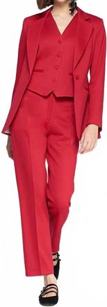Vilagallo Structured Straight-Leg Trousers In Rojo