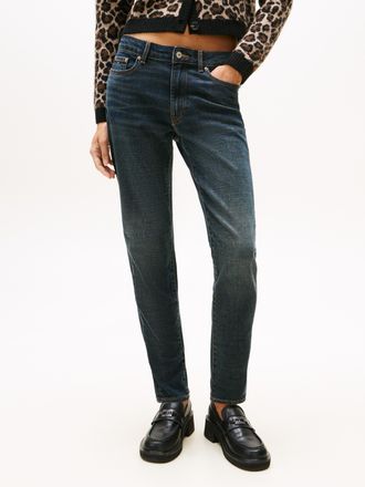 Tommy Jeans Straight-Jeans TOMMY JEANS LUCYMRSLIM, Damen, Gr. 25, L&auml;nge 32, denim schwarz, Denim/Jeans, Obermaterial: 99% Baumwolle, 1% Elasthan, unifarben, slim 