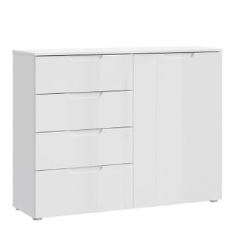 Furniture To Go Sienna 4 Chest of Drawers 1 Door in White