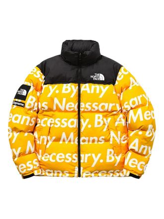 SUPREME x The North Face lettering-print padded jacket - Yellow