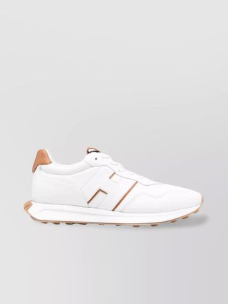 Hogan leather sneakers with contrasting panel and heel