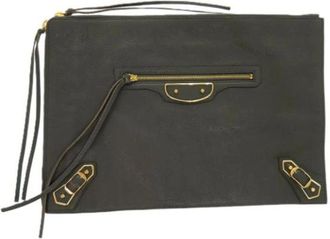 Balenciaga Pre-owned Clutches, female, Gray, Size: ONE SIZE Pre-owned Leather balenciaga-bags