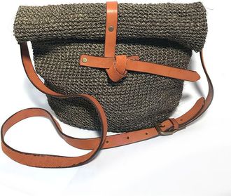 Minga London Carmen Woven Crossbody Bag in Sage Green at Nordstrom