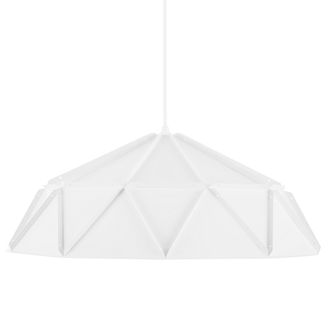 Beliani L&aacute;mpara Colgante De Metal Blanco 120 Cm Forma Calada Geom&eacute;trica Pantalla Moderna Senia