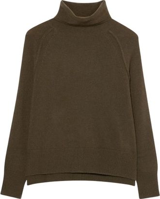 Brooks Brothers Cashmere Oversized Turtleneck - Dames - Cashmere truien - Groen - M - Leer - Truien & Vesten