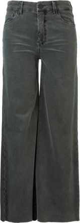 Kut from the Kloth Womens Meg High Rise Fab Ab Wide Leg Raw Hem Jeans In Pewter Green