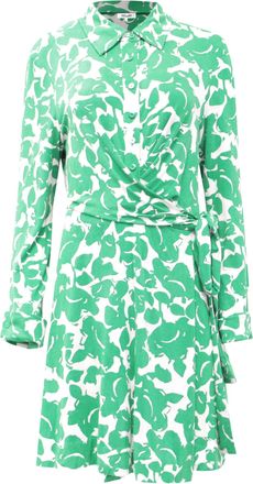 Diane Von F&uuml;rstenberg Diane Von Furstenberg Didi Printed Mini Wrap Dress in Green Viscose