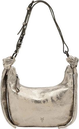 Frye Nora Knotted Crossbody Cross Body Womens Handbags Cream Metallic, Leather