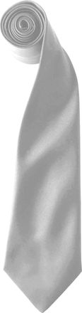 Premier Kleuren Heren Satin Clip Tie (Pakket van 2) (Zilvergrijs)
