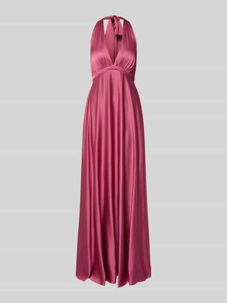 Jake*s Regular Fit Abendkleid mit tiefem V-Ausschnitt in Rosa Melange, Gr&ouml;&szlig;e 32